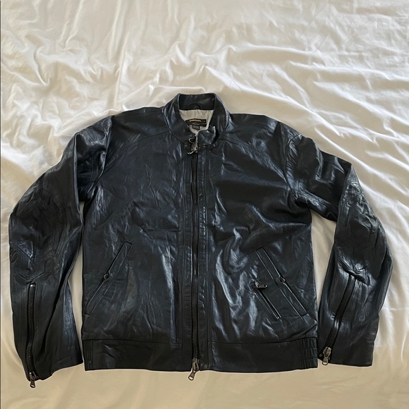 Diesel Black Gold Dark Leather Jacket